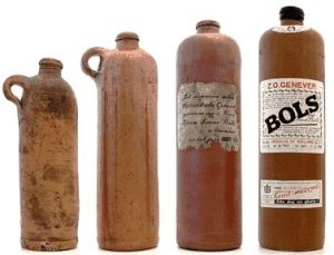Traditional stone jenever bottles