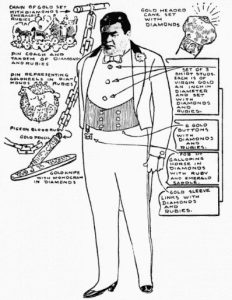 Cartoon of Diamond Jim’s outfit