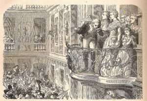 LaFayette kisses Marie Antoinette's hand on the balcony of the royal palace during a riot there in October 6, 1789